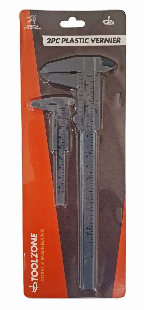 PLASTIC VERNIER CALIPER SET 2pc 3″ AND 6″ – TOOLZONE KDPMS086