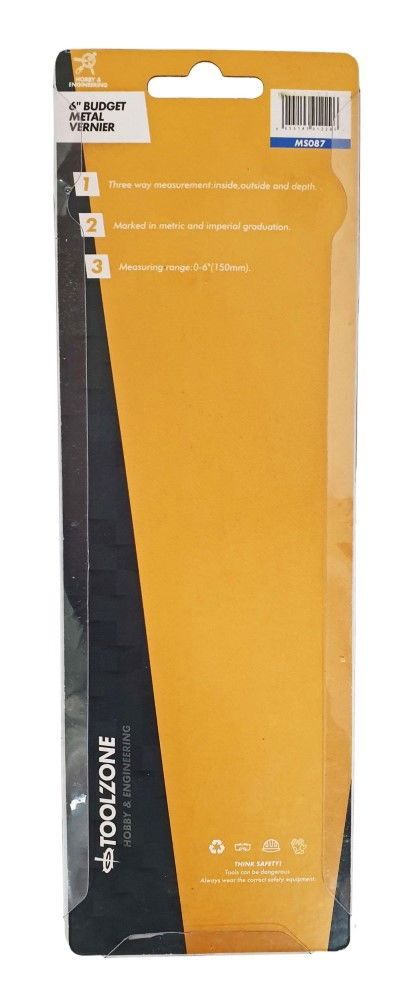 METAL VERNIER CALIPER 6″ 0-150mm NICKEL PLATED – TOOLZONE KDPMS087