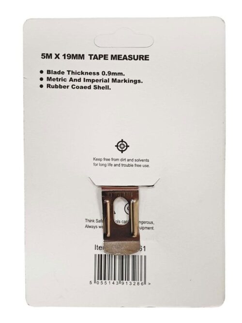 TAPE MEASURE BASIC 5m x 19mm METRIC AND IMPERIAL – TOOLZONE KDPMS061