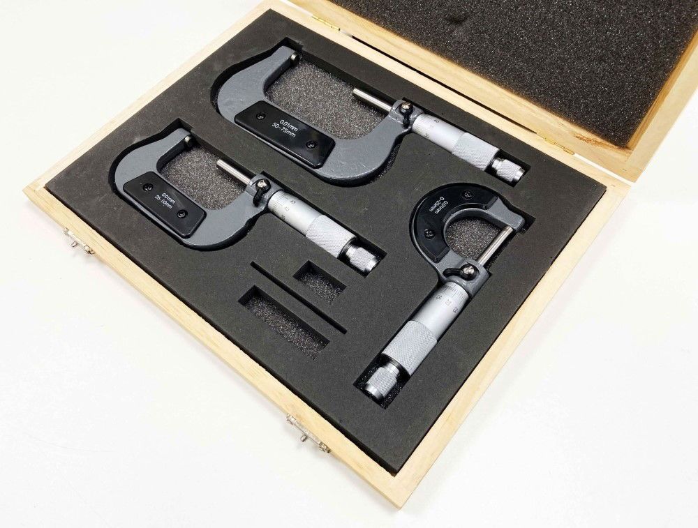 MICROMETER SET 3PC 0-75mm 0.01mm GRADUATIONS - TOOLZONE KDPMS058 - Image 2