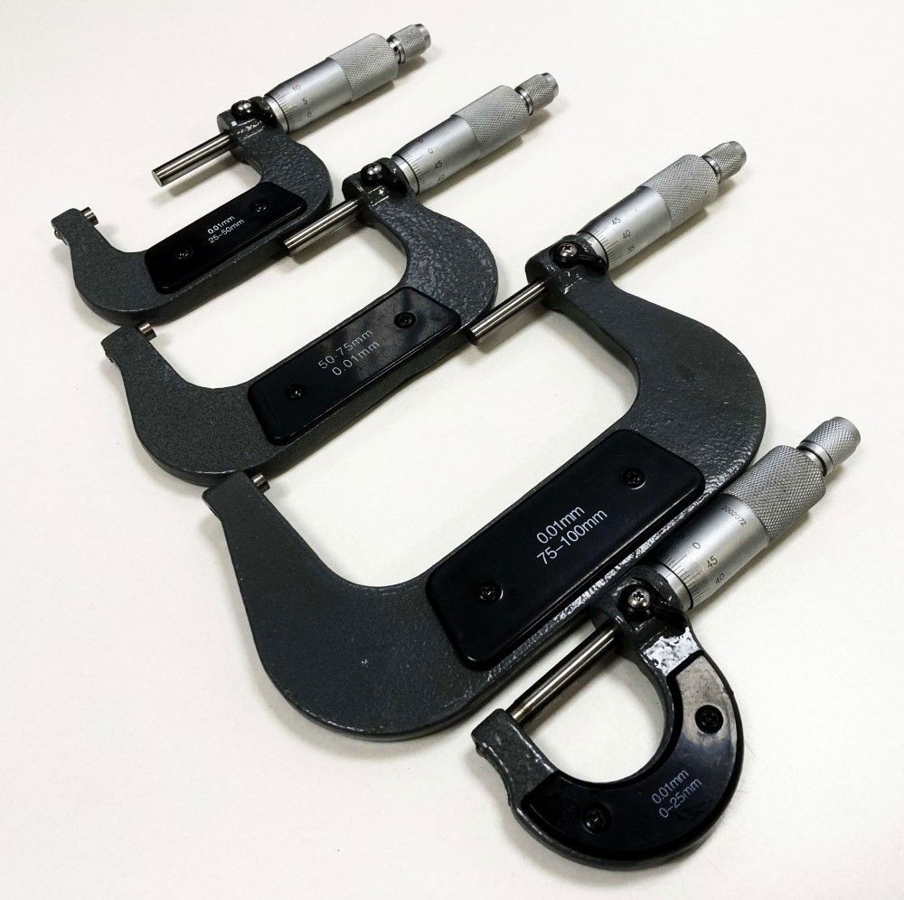 MICROMETER SET 4PC 0-100mm 0.01mm GRADUATIONS - TOOLZONE KDPMS057 - Image 2