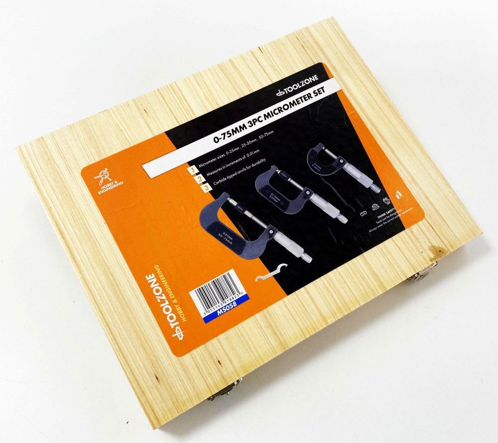 MICROMETER SET 3PC 0-75mm 0.01mm GRADUATIONS - TOOLZONE KDPMS058 - Image 4