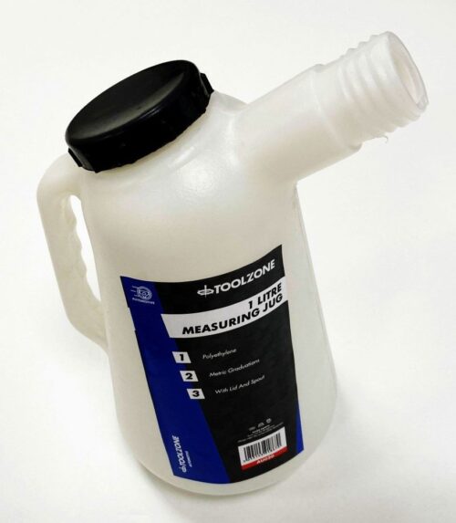 MEASURING JUG 1 litre WITH LID AND FLEXIBLE SPOUT POLYETHYLENE – TOOLZONE KDPAU020