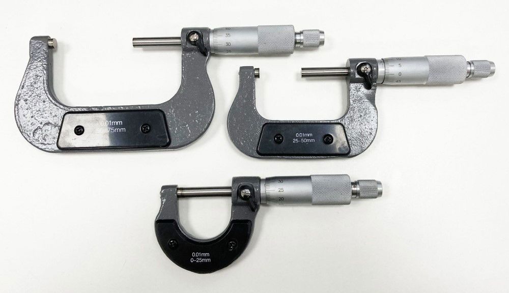 MICROMETER SET 3PC 0-75mm 0.01mm GRADUATIONS - TOOLZONE KDPMS058 - Image 6