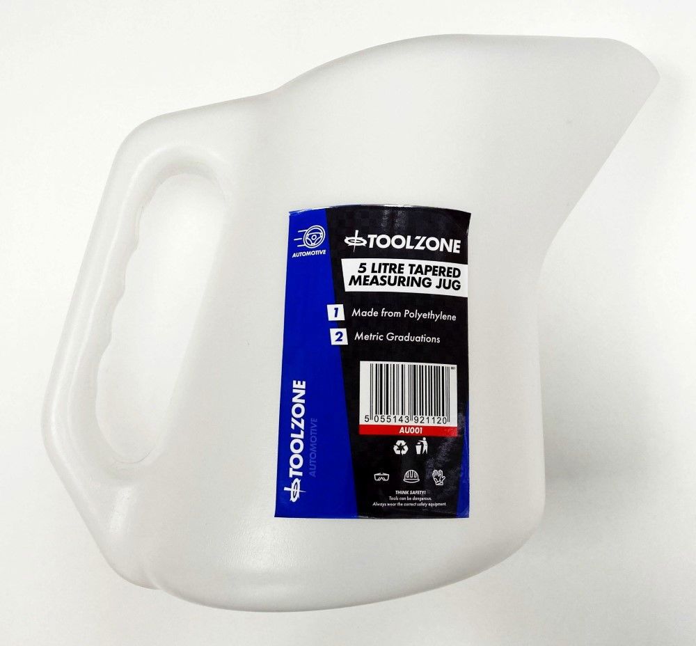 MEASURING JUG 5 litre TAPERED POLYETHYLENE WITH METRIC GRADUATIONS - TOOLZONE KDPAU001