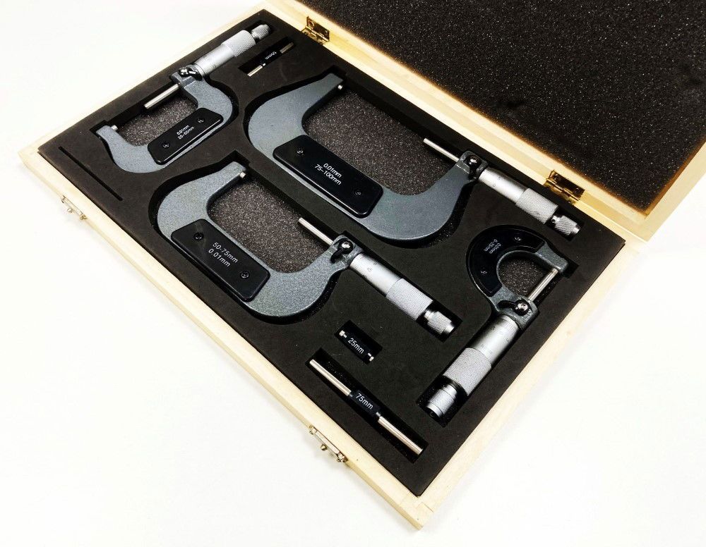 MICROMETER SET 4PC 0-100mm 0.01mm GRADUATIONS - TOOLZONE KDPMS057 - Image 9