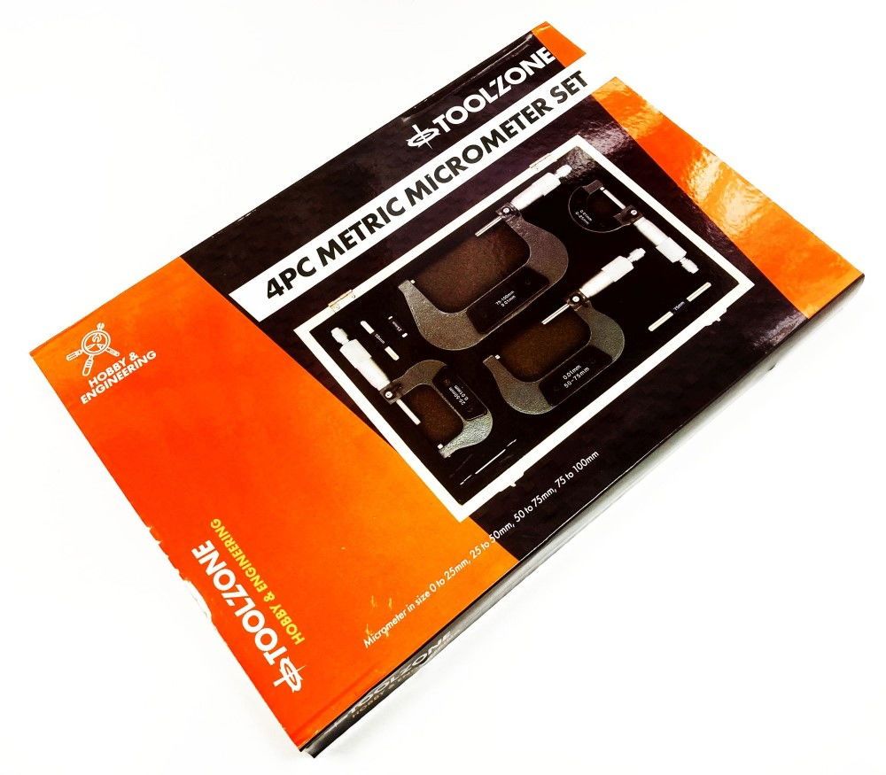 MICROMETER SET 4PC 0-100mm 0.01mm GRADUATIONS - TOOLZONE KDPMS057 - Image 10