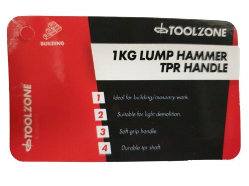 LUMP HAMMER 1kg TPR HANDLE 260mm – TOOLZONE KDPHM076