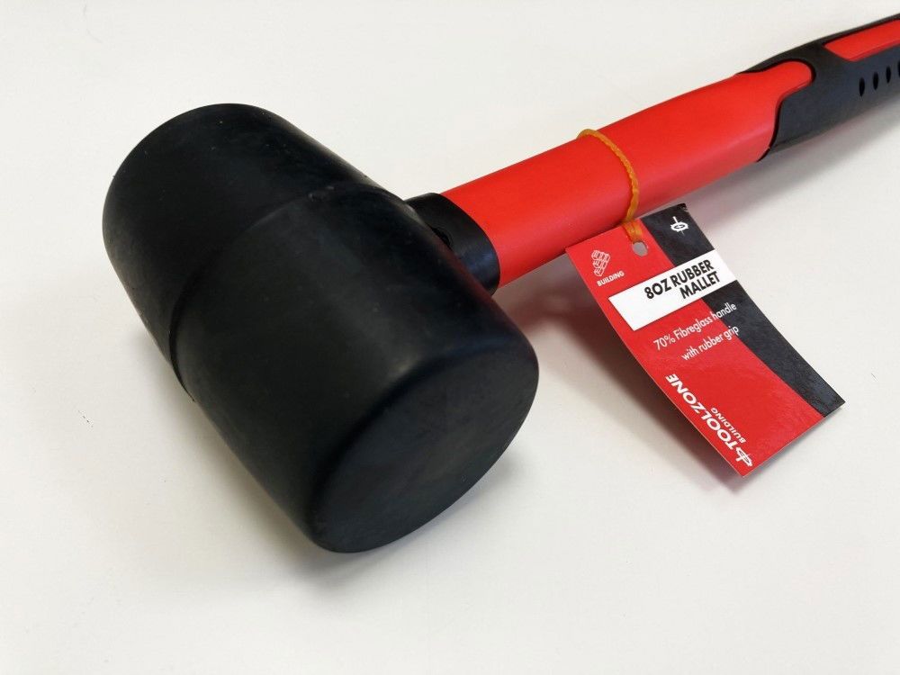 RUBBER MALLET 8oz FIBRE HANDLE - TOOLZONE KDPHM004 - Image 3