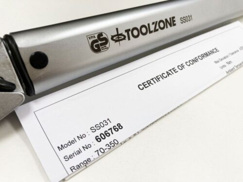 TORQUE WRENCH 1/2″ DRIVE 70-350nm CALIBRATION CERTIFICATE LOCKING NUT – TOOLZONE KDPSS031