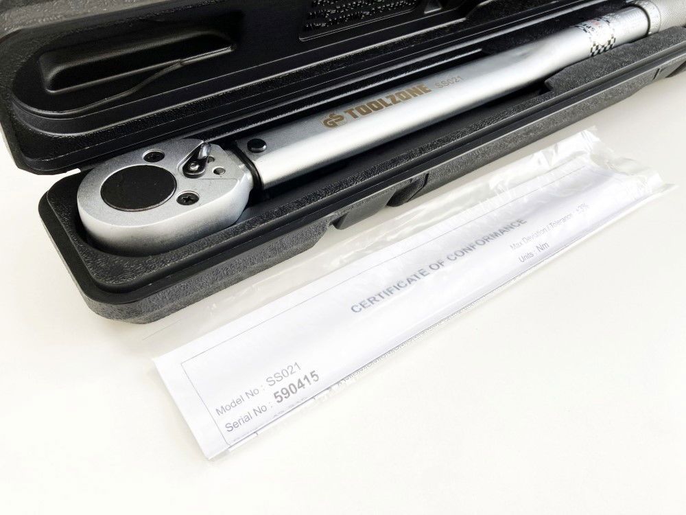 TORQUE WRENCH 1/2" DRIVE 42-210nm CALIBRATION CERTIFICATE LOCKING NUT - TOOLZONE KDPSS021 - Image 6