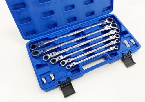 FLEXI RATCHET SPANNER SET 10pc 8-19mm DROP FORGED MIRROR POLISH – TOOLZONE KDPSP198