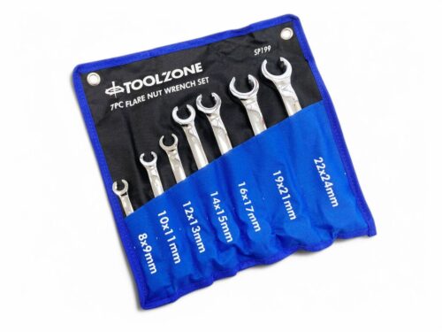 FLARE NUT WRENCH SET 7pc 8-24mm DROP FORGED MIRROR POLISH – TOOLZONE KDPSP199