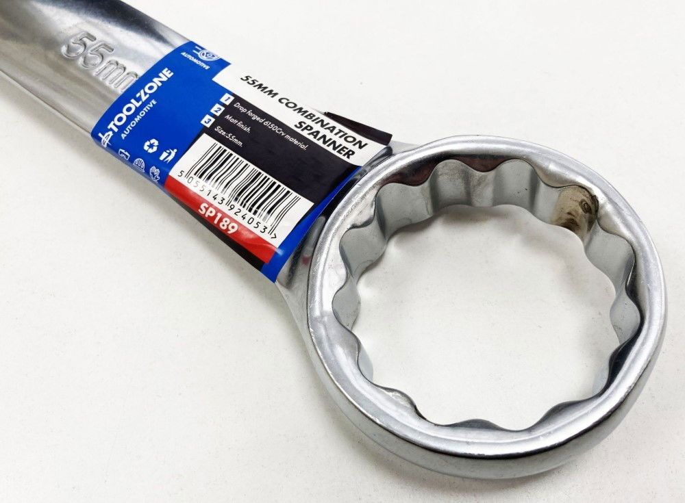COMBINATION SPANNER 55mm 6150CRV MATT FINISH - TOOLZONE KDPSP189 - Image 3