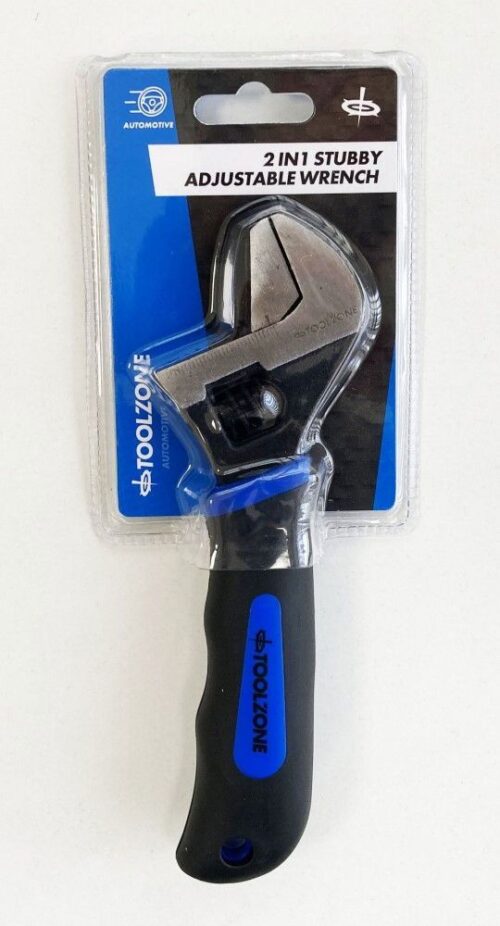 ADJUSTABLE SPANNER 2 IN 1 STUBBY REVERSIBLE JAW 25mm DROP FORGED STEEL – TOOLZONE KDPSP181