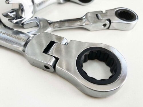FLEXI STUBBY RATCHET SPANNER SET 5pc 10-19mm CHROME VANADIUM – TOOLZONE KDPSP164