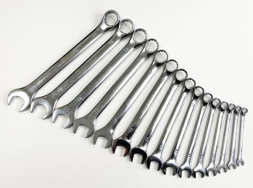 COMBINATION SPANNER SET 25pc 6-32mm CHROME VANADIUM IN TRAY - TOOLZONE KDPSP158