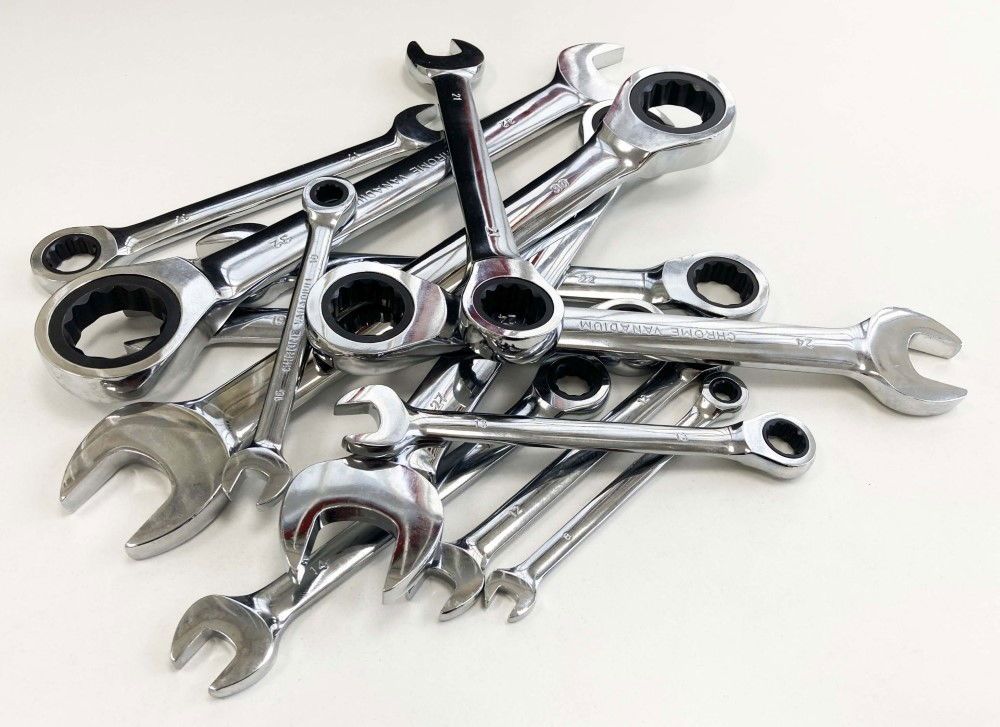 RATCHET WRENCH SET 13pc 8-32mm 72 TEETH CHROME VANADIUM POLISHED FINISH - TOOLZONE KDPSP145 - Image 2