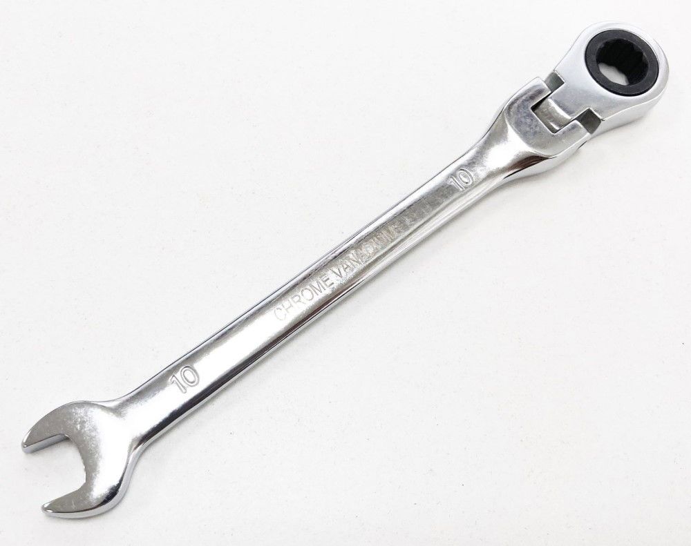 FLEXI RATCHET COMBINATION SPANNER 10mm 72 TEETH MIRROR POLISHED - TOOLZONE KDPSP136 - Image 2