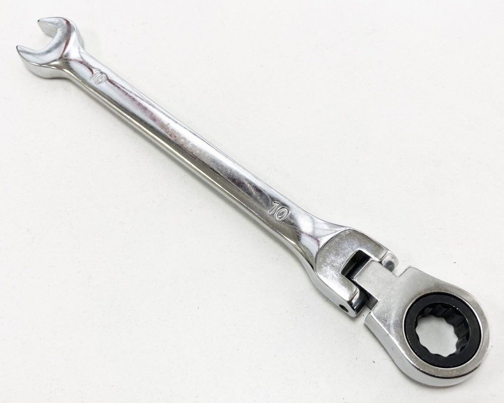 FLEXI RATCHET COMBINATION SPANNER 10mm 72 TEETH MIRROR POLISHED - TOOLZONE KDPSP136 - Image 3