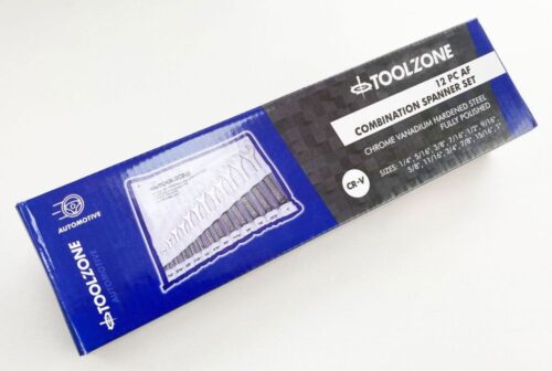 COMBINATION SPANNER SET 12pc AF CHROME VANADIUM SATIN FINISH – TOOLZONE KDPSP126