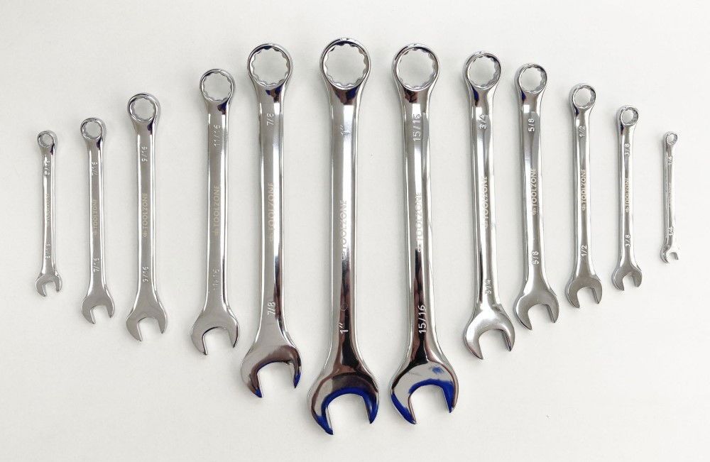 COMBINATION SPANNER SET 12pc AF CHROME VANADIUM SATIN FINISH - TOOLZONE KDPSP126 - Image 4