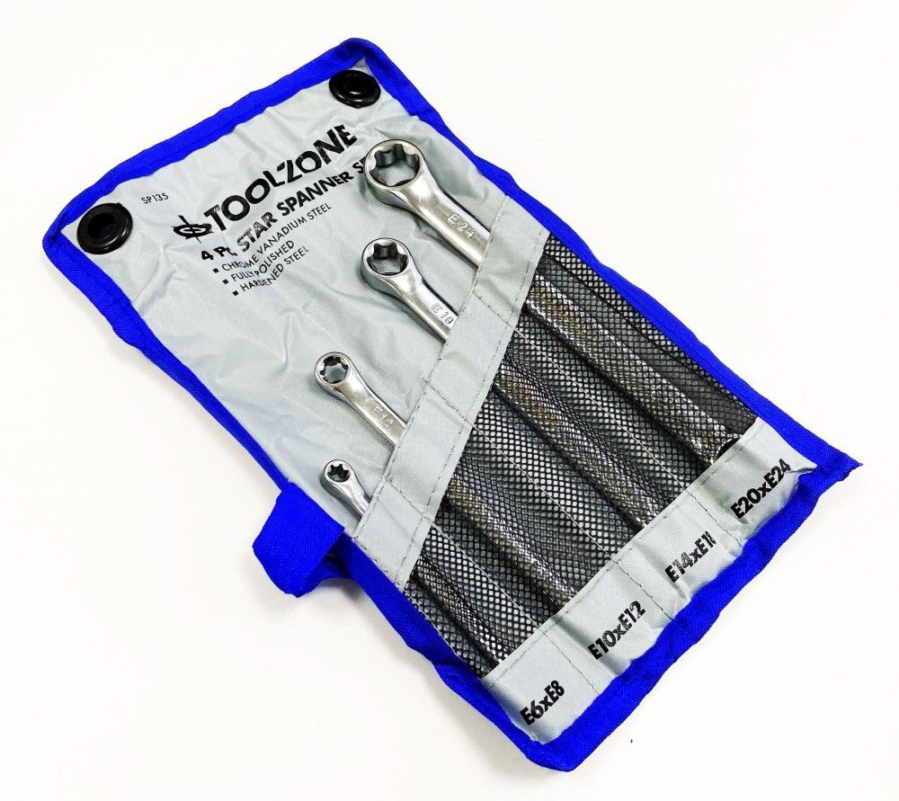 DOUBLE END RING SPANNER SET 4pc STAR CHROME VANADIUM FULLY POLISHED - TOOLZONE KDPSP135 - Image 5