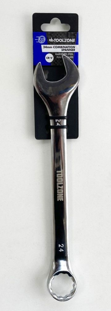 COMBINATION SPANNER 24mm POLISHED CHROME VANADIUM – TOOLZONE KDPSP117