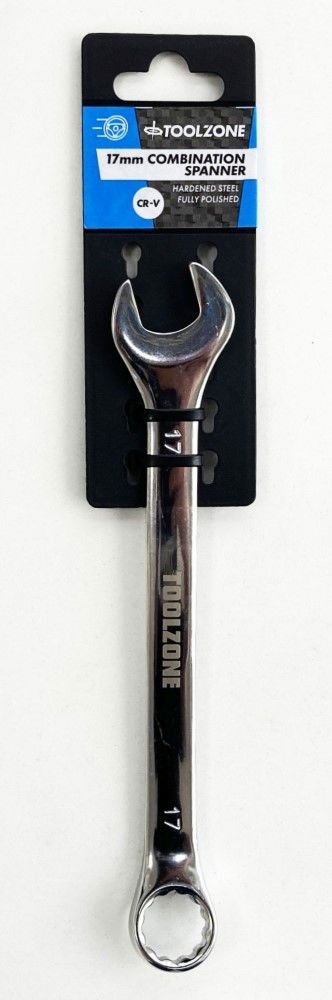 COMBINATION SPANNER 17mm POLISHED CHROME VANADIUM - TOOLZONE KDPSP115 - Image 2