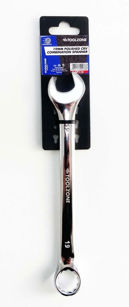 COMBINATION SPANNER 19mm POLISHED CHROME VANADIUM – TOOLZONE KDPSP116