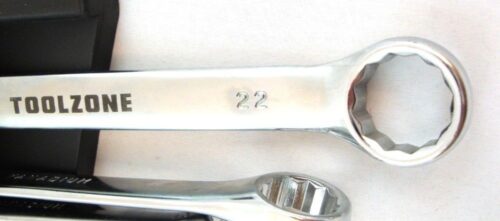 COMBINATION SPANNER SET 12PC 6 TO 22mm POLISHED CHROME VANADIUM – TOOLZONE KDPSP110