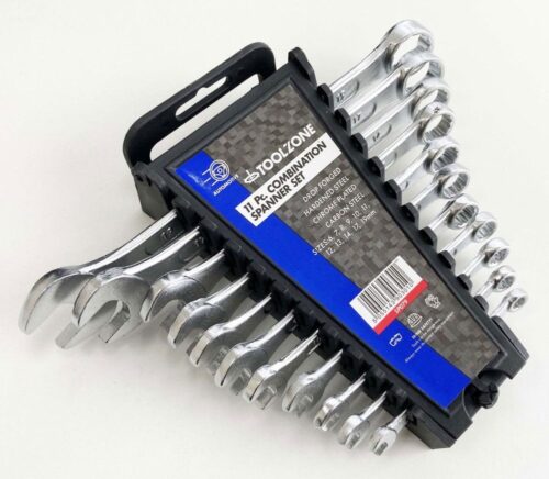 COMBINATION SPANNER SET 11PC 6 TO 19mm DROP FORGED CHROME PLATED – TOOLZONE KDPSP079