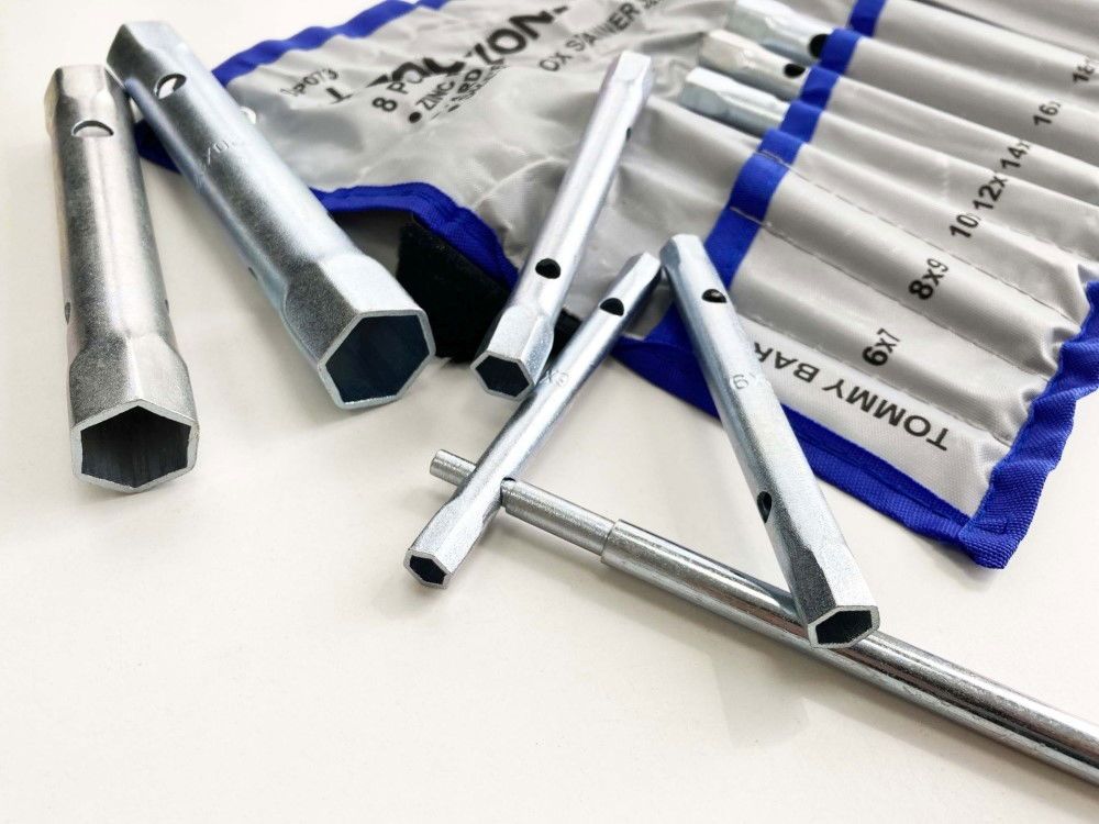 TUBULAR BOX SPANNER SET 8PC 6x7 TO 20x22mm WITH TOMMY BAR - TOOLZONE KDPSP073 - Image 4