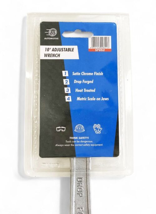 ADJUSTABLE SPANNER 10″ MAX JAW 30mm DROP FORGED SATIN FINISH – TOOLZONE KDPSP052