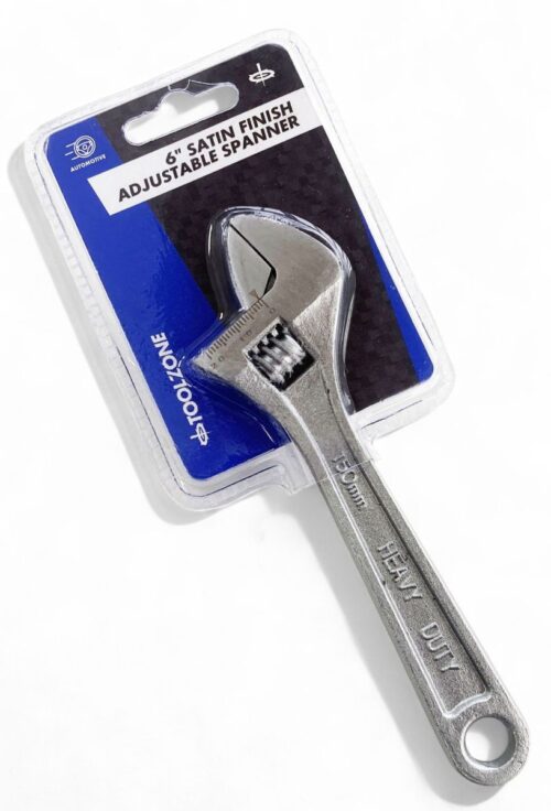 ADJUSTABLE SPANNER 6″ MAX JAW 20mm DROP FORGED SATIN FINISH – TOOLZONE KDPSP050