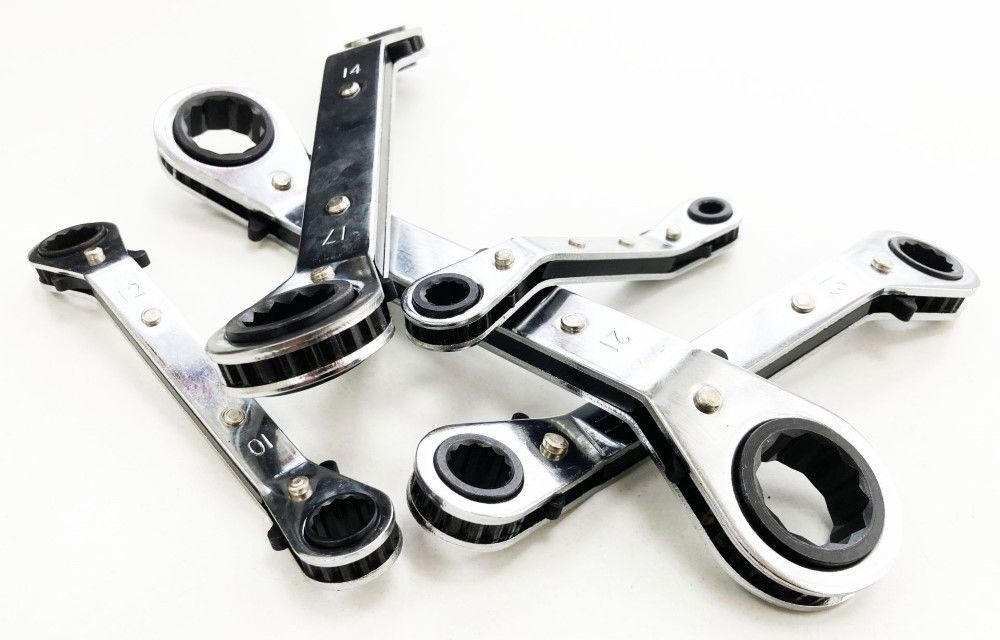 OFFSET RATCHET RING SPANNER SET 5PC 6x8mm TO 19x21mm - TOOLZONE KDPSP031 - Image 3