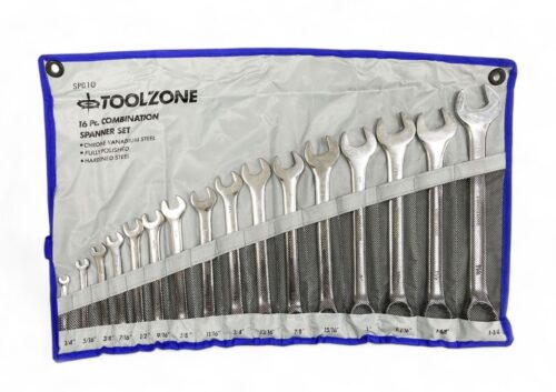 COMBINATION SPANNER SET 16PC AF CHROME VANADIUM POLISHED – TOOLZONE KDPSP010