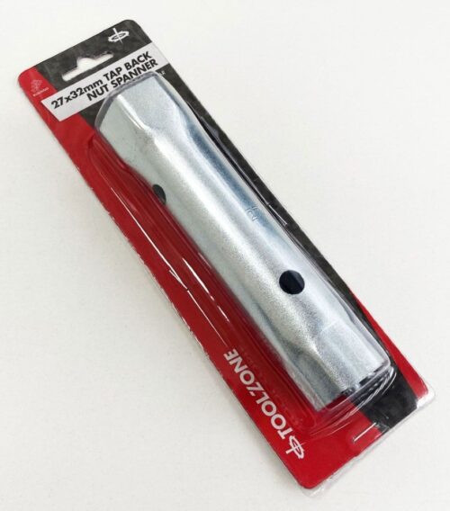 TAP BACKNUT SPANNER 27 x 32mm DOUBLE ENDED STEEL WITH TOMMY BAR – TOOLZONE KDPPB018