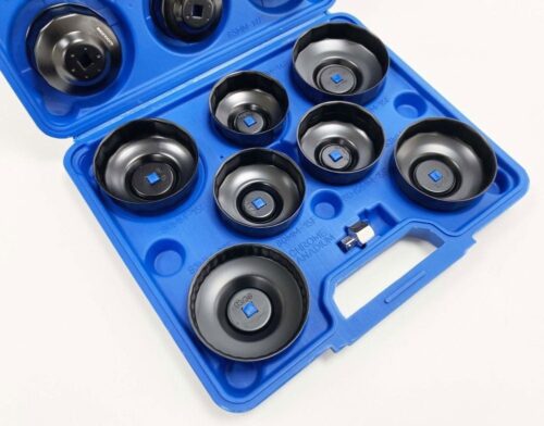 CUP TYPE OIL FILTER WRENCH SET 16pc 65-100mm WITH SOCKET ADAPTOR – TOOLZONE KDPAU377