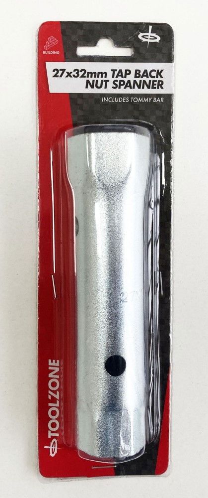 TAP BACKNUT SPANNER 27 x 32mm DOUBLE ENDED STEEL WITH TOMMY BAR - TOOLZONE KDPPB018 - Image 4