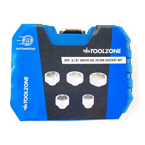 OIL FILTER SOCKET WRENCH SET 5pc 3/8″ 24mm 27mm 32mm 36mm 38mm – TOOLZONE KDPAU367