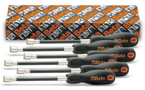 Set of 6 Flexible Hexagon Nut Spinners with Handles 5mm – 10mm – Beta Tools 943FL/S6