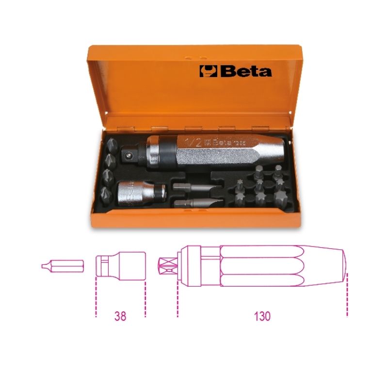 Impact Screwdriver with 14 Insets and Socket Holder - Beta Tools 1295/C14 - Image 4