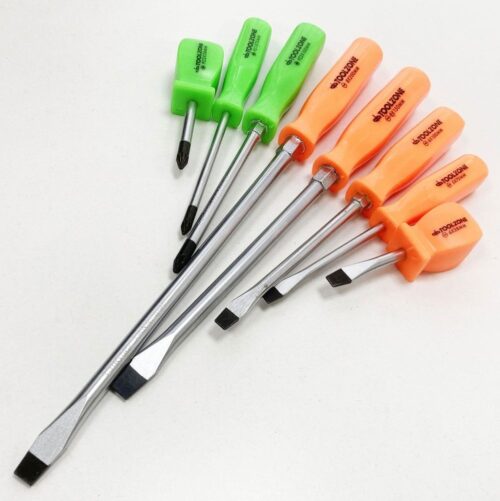 SCREWDRIVER SET MECHANICS CRV HI VIS 8PC – TOOLZONE KDPSD220