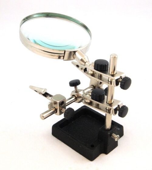 HEAVY DUTY HELPING HANDS WITH MAGNIFIER ADJUSTABLE JOINTS ALLIGATOR CLAMPS – TOOLZONE KDPHB238