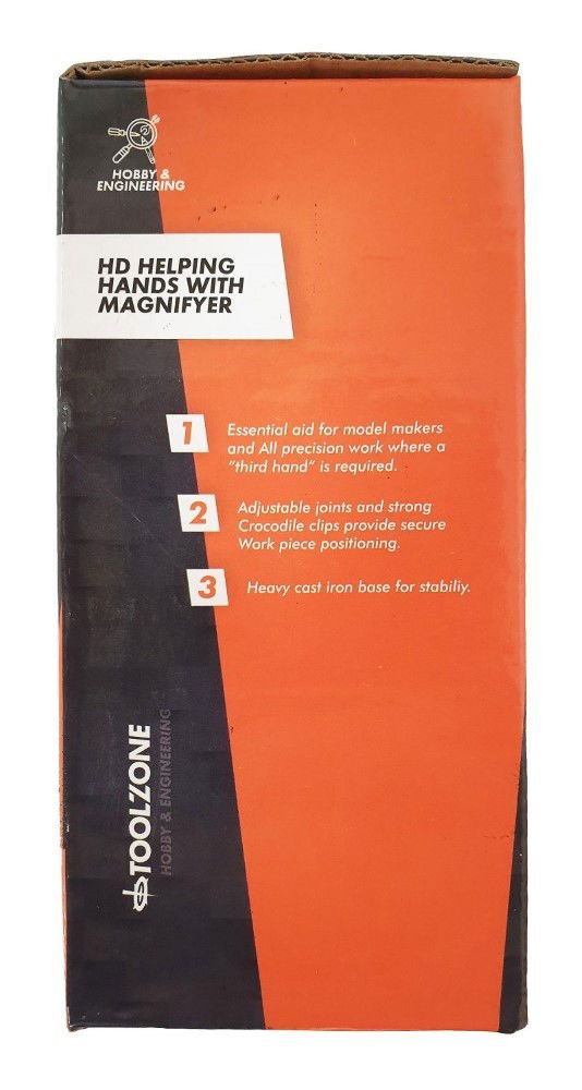 HEAVY DUTY HELPING HANDS WITH MAGNIFIER ADJUSTABLE JOINTS ALLIGATOR CLAMPS - TOOLZONE KDPHB238 - Image 3