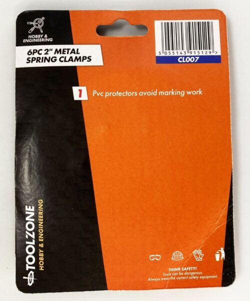 SPRING CLAMP SET 6PC 2″ METAL PVC COATED – TOOLZONE KDPCL007