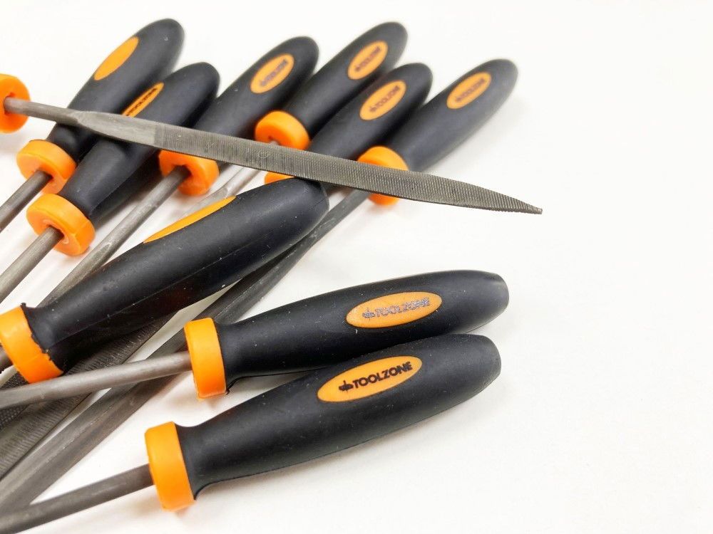 NEEDLE FILE SET 10PC BEARING STEEL VARIOUS SHAPES WITH POUCH - TOOLZONE KDPWW084 - Image 2