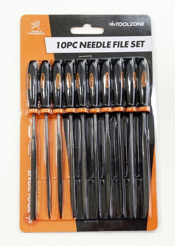 NEEDLE FILE SET 10PC BEARING STEEL VARIOUS SHAPES WITH POUCH - TOOLZONE KDPWW084 - Image 3