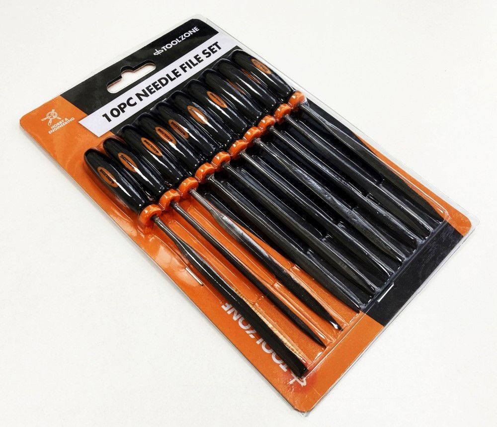 NEEDLE FILE SET 10PC BEARING STEEL VARIOUS SHAPES WITH POUCH - TOOLZONE KDPWW084 - Image 4